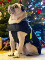 Mops/Bully Infrarot-Ganzjahres-Hundemantel - Reflex 30-35 cm - wasserdicht atmungsaktiv - Reflex 30-35 cm