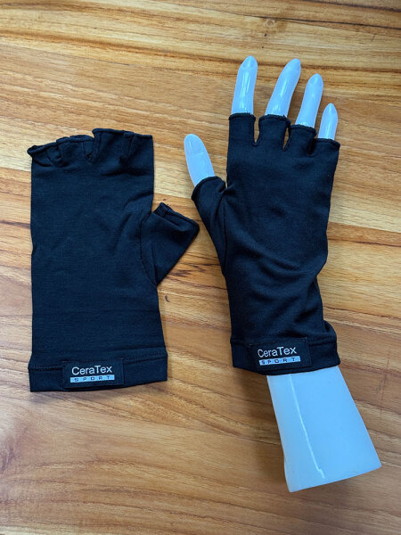 Infrarot-Stoff-Handschuhe - dünn, winddicht, sehr elastisch - offene Fingerspitzen kurz
