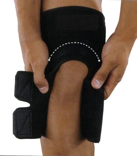 Infrarot-Knieschoner Neopren mit Loch - Doppelklett unten - Gr. S (32-35cm)