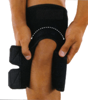 Infrarot-Knieschoner Neopren mit Loch - Doppelklett unten - Gr. S (32-35cm)