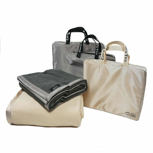 Infrarot Fleece-Kuscheldecke / Reisedecke 100x120 cm grau