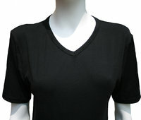 Infrarot-Funktions-Shirt - Kurzarm V-Ausschnitt schwarz - Gr. L