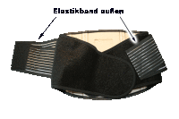 Rückenschoner mit Elastikklett außen, schwarz